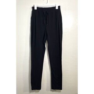 Lululemon Women's Black Pants Pockets Elastic Waist Strap Size 6 Comfort